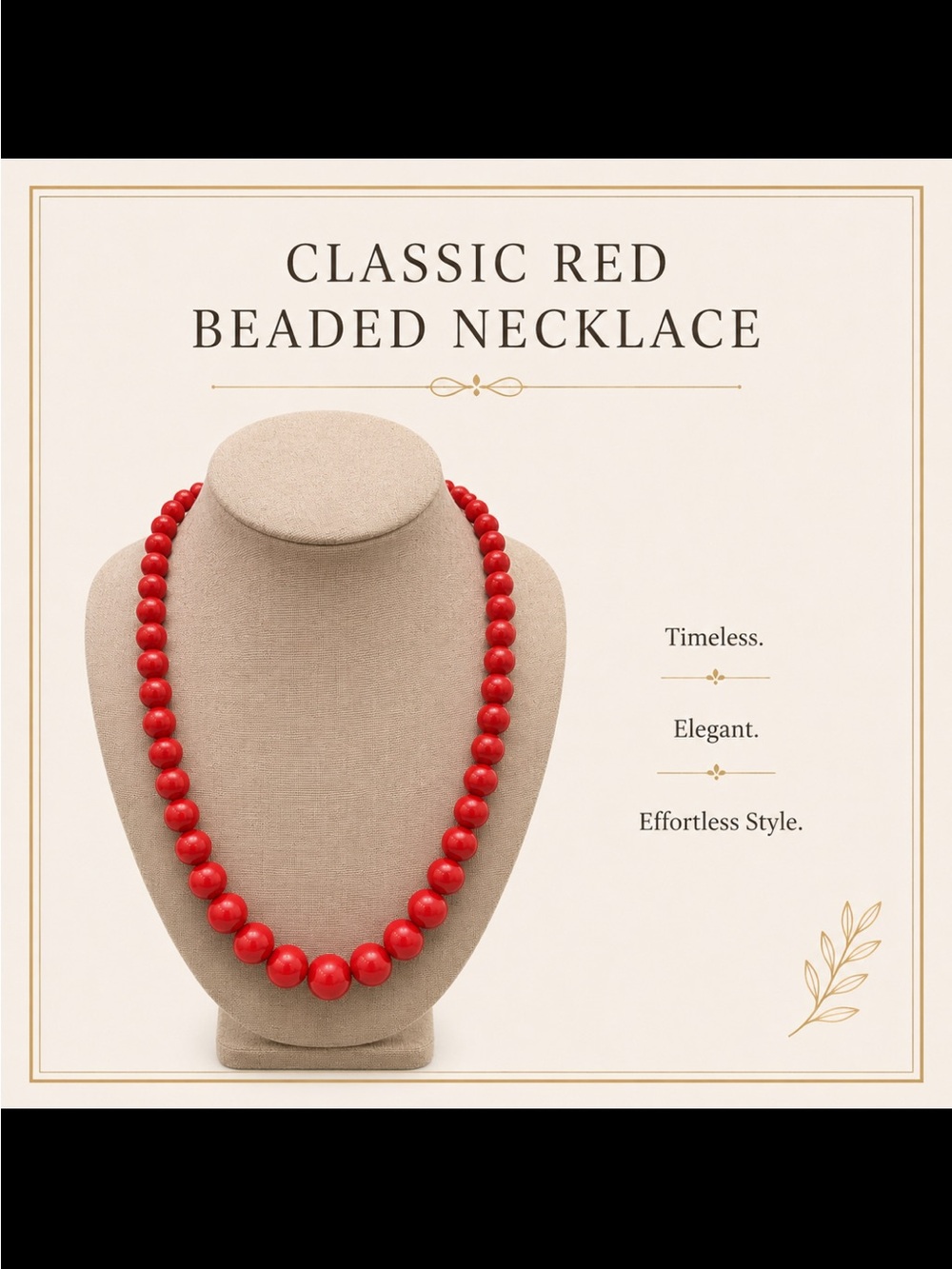 Classic Red Beaded Necklace - Timeless Statement